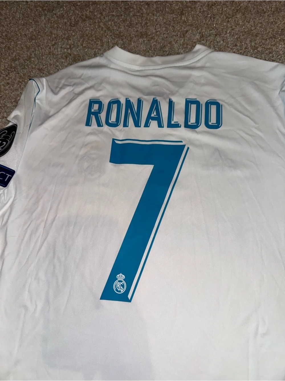 Adidas Real Madrid 2017-18 Ronaldo #7 Retro Men’s Home Long Sleeve Soccer Jersey